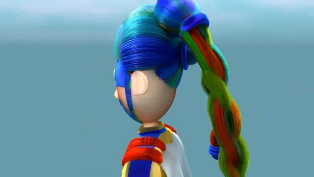 Hair & Braids dynamics with knots rendered in Blender