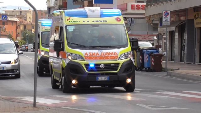 [2 IN 1] Ambulanza 2-063+Ambulanza 2-088 P.A. Croce Bianca Albenga in sirena