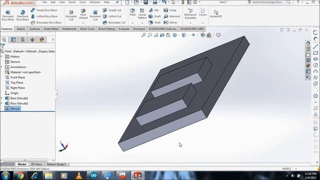 MIRROR & CURVE DRIVEN PATTERN SOLIDWORKS 2016