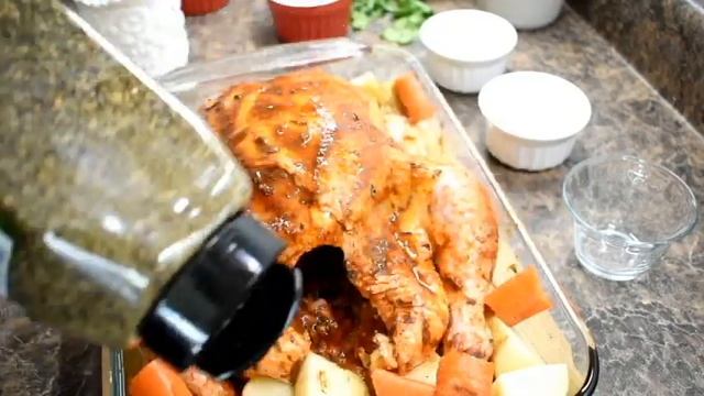 Pollo Entero al Horno con Patatas y zanahorias 🥕 🥔 Receta rápida y fácil