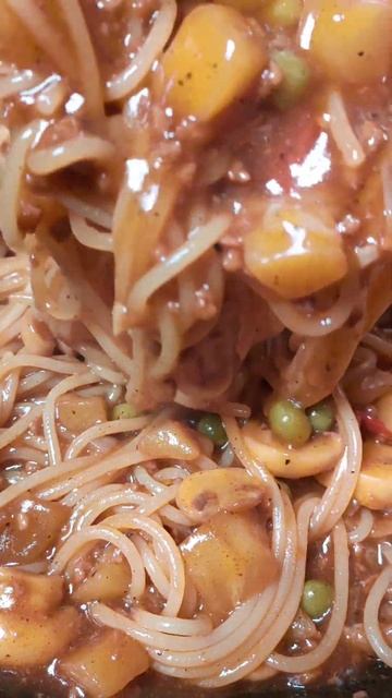 Spaghetti with Mushroom, Veggies and Ground Beef 🍝😍
