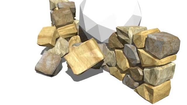 dry stone wall in Blender physics