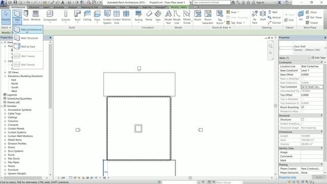 Revit Highrise Building Tutorial - Shaft - Wall Profile and core system 05ناطحة سحاب بالريفيت