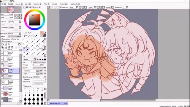 [Speedpaint] Bubble chibis [Timelapse x30]
