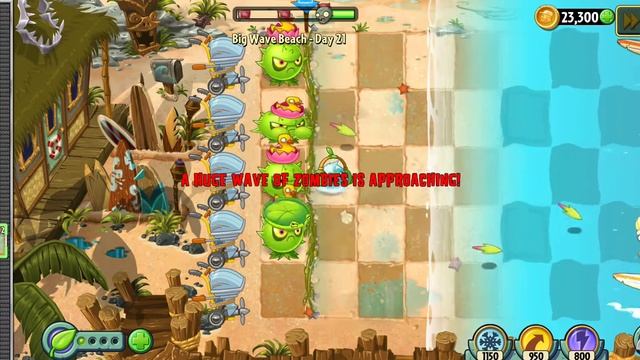 продолжаем играть в пляж зомби (растения против зомби 2)(PvsZ 2)
