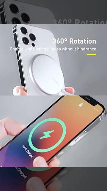 Baseus Simple Mini Magnetic Wireless Charger(suit for IP12 with Type-C cable 1.5m) White