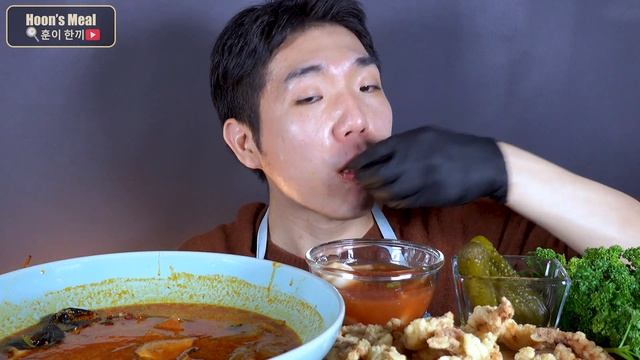 중국당면 분모자 듬뿍 넣은 마라탕 리얼사운드 먹방 탕수육 꿀조합 ASMR Chinese Spicy Hot Put Maratang Mukbang Eating Show อาหารจี