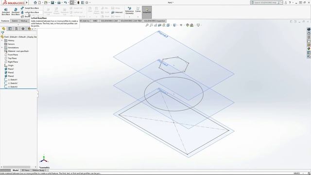 Lofted Boss 3D SolidWorks #7