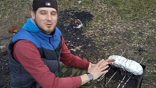 ЗАПЕЧЕННАЯ РЫБА НА МАНГАЛЕ С КАРТОШКОЙ.