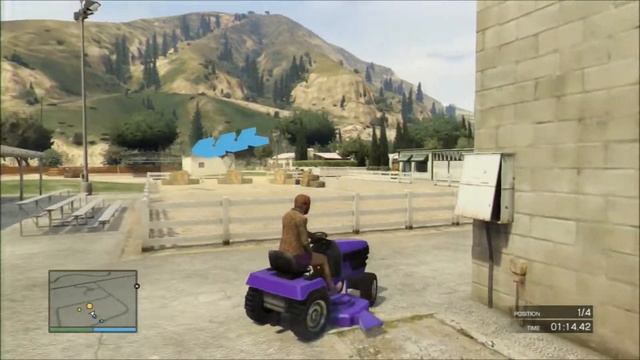 GTA 5 Online - Racing With Uzi - Mower Mania