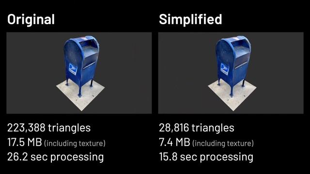 Scaniverse: Mesh simplification