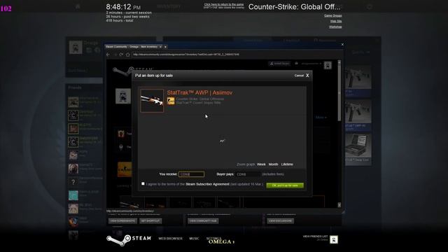 Statrak-AWP-Asiimov Trade up