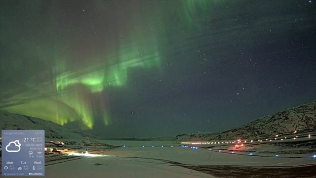 Amazing colorful Aurora Borealis Greenland 2x speed 13th November 2023