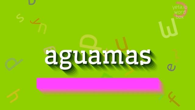 HOW TO SAY AGUAMAS? #aguamas