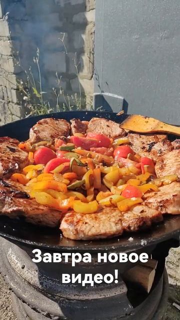 Готовим мясо с овощами на садже!
