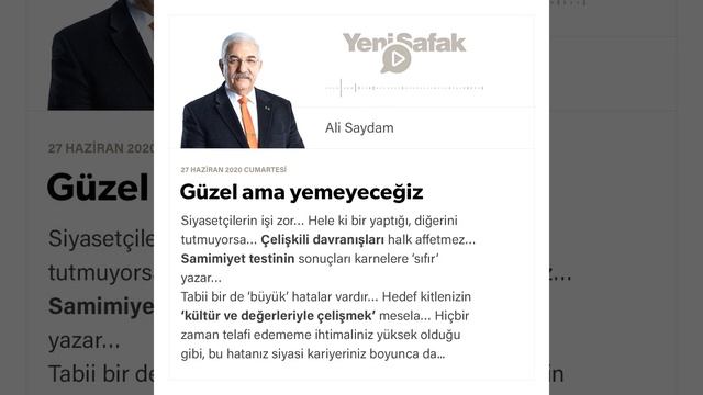 Ali Saydam - Güzel ama yemeyeceğiz - 27.06.2020