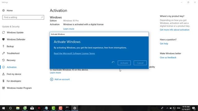 [ Hướng Dẫn ] Active Win10 Pro Version 1709 vĩnh viễn
