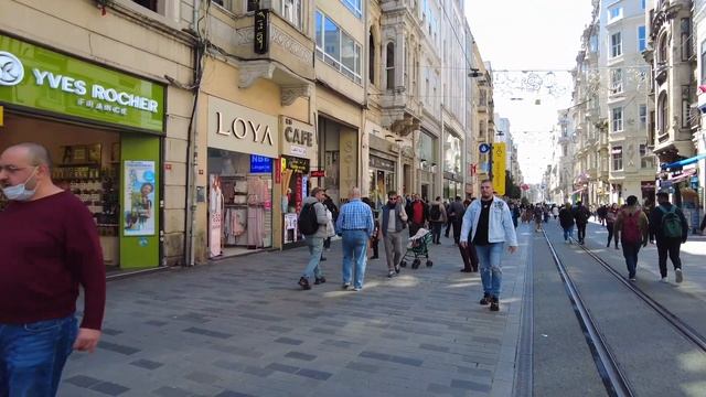 Istanbul 2022 Istiklal Street 7 April Walking Tour| 4k UHD 60fps