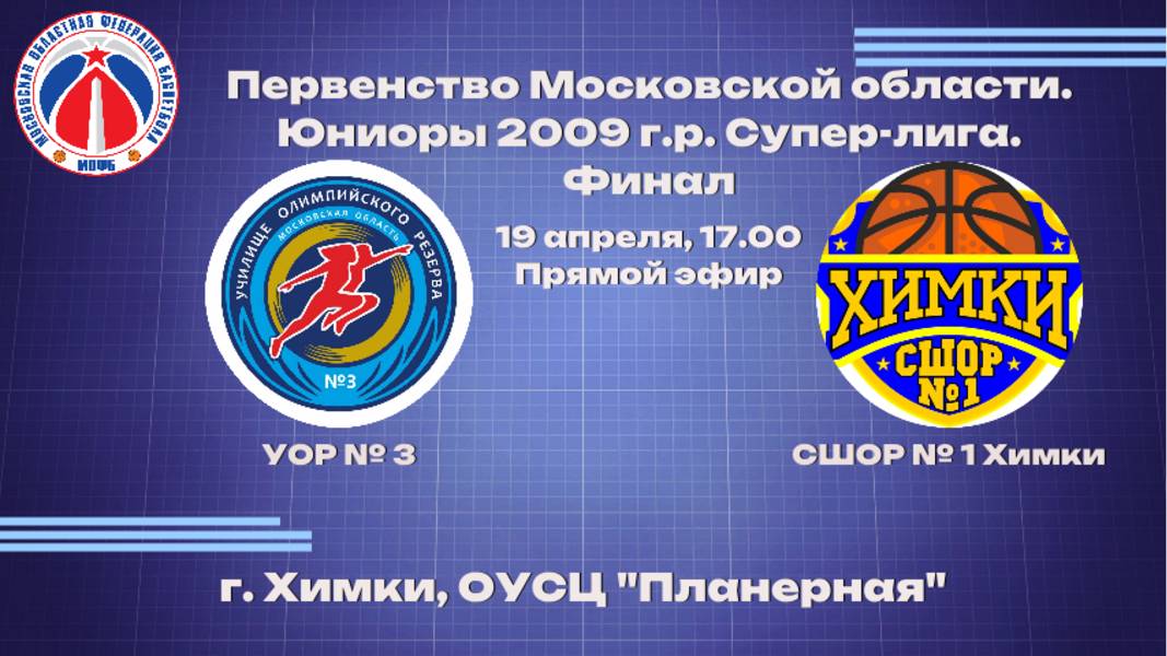 Первенство Московской области по баскетболу среди команд юниоров 2009 г.р.