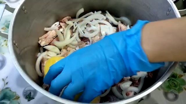 Бұқтырма тағамы. Сиыр қабырғаларынан дамляма. Дымляма