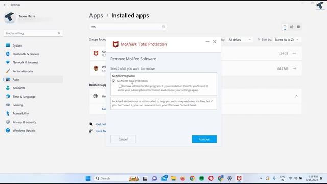 How to Remove or Uninstall McAfee Software from a Windows 11