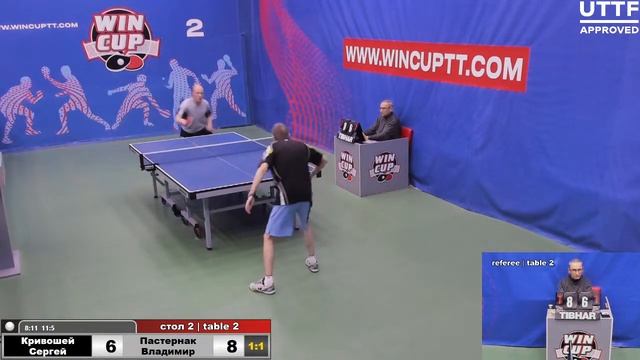 Кривошей Сергей 2-3 Пастернак Владимир  Турнир Восток  2 WIN CUP 18.03.2021. Прямой эфир Зал 2.