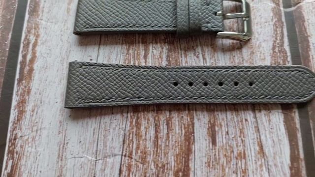 Gray Epsom Leather Strap For Cartier Tank Must Large Watch