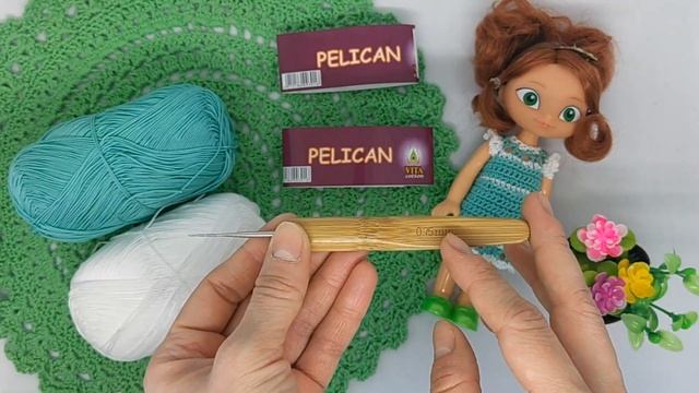 "Vita Cotton Pelican": обзор ниточки и платье для куклы 15 см из нее