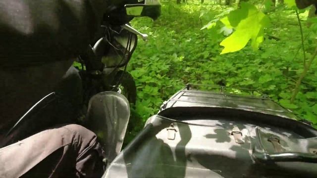 Dnepr MT 16 2WD. Sidecar enduro ride in spring forest.