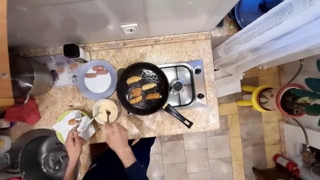 Сосискани кандай хомир ураб пишириш йули.