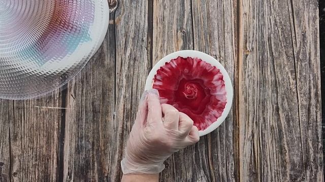 #1681 Gorgeous Deep Dark Red Resin 'DaLi' Flower