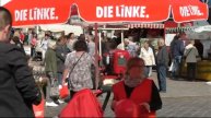Infostand der Linken - Thomas Nord auf dem Handwerker- und Bauernmarkt in Fürstenwalde 10.09.2017
