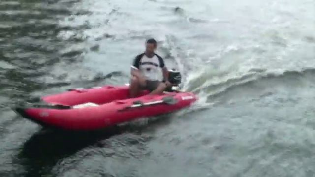 15' KaBoat with 2.6 HP Neptune Outboard Motor. Not as fast as a Jet Ski, but faster then rowing!