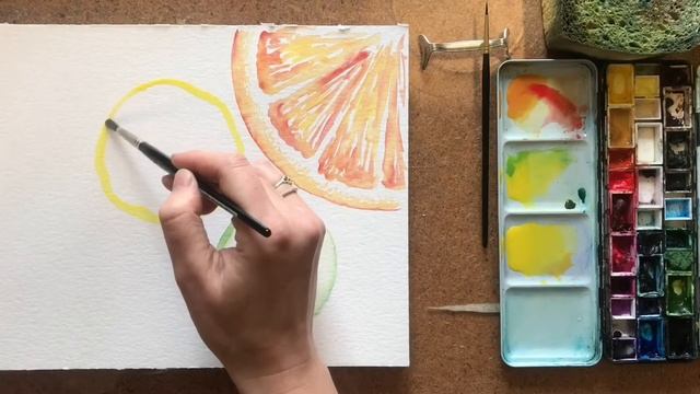 🎨 Måla citrus i akvarell - lär dig måla för nybörjare