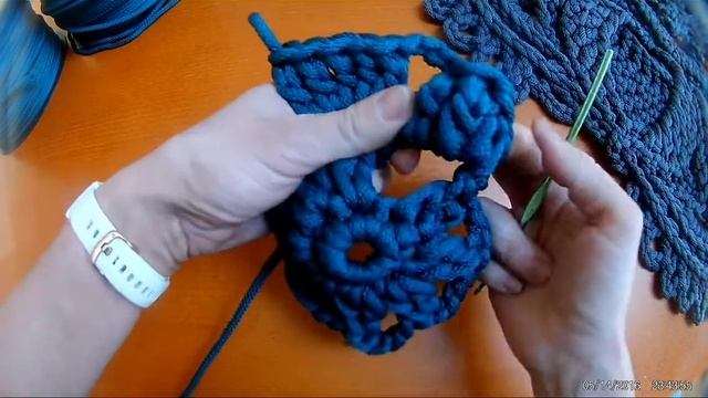 3D mandalos nėrimas vąšeliu. Nerti kilimėliai.  3raundas
