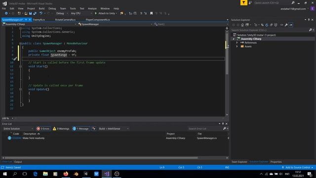 Membuat game Hamster ball Set up enemy