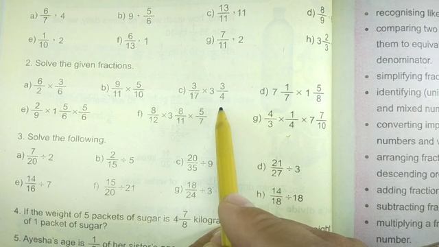 Class 4 Maths New Book Chapter 3 Fractions Exercise 3 Q:1-2 | Class 4th Maths Unit 3 Ex:3 Q:1-2
