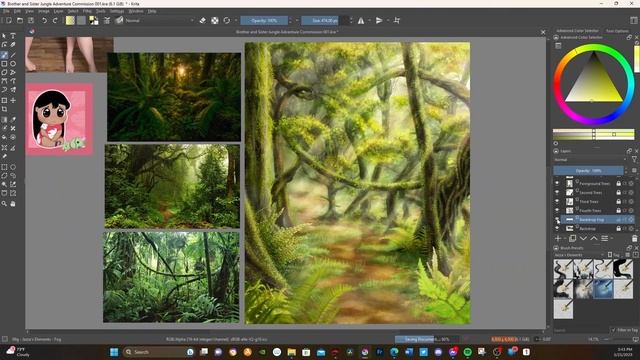 Capybara Forest - A 21.5 Hour Anime/Kawaii/Chibi Digital Art Timelapse & Showcase