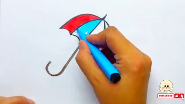 How to Draw an Umbrella☔|Bolalar uchun Soyabon rasmi Балаларға арналған Қолшатыр☂️суреті Рисуем Зон