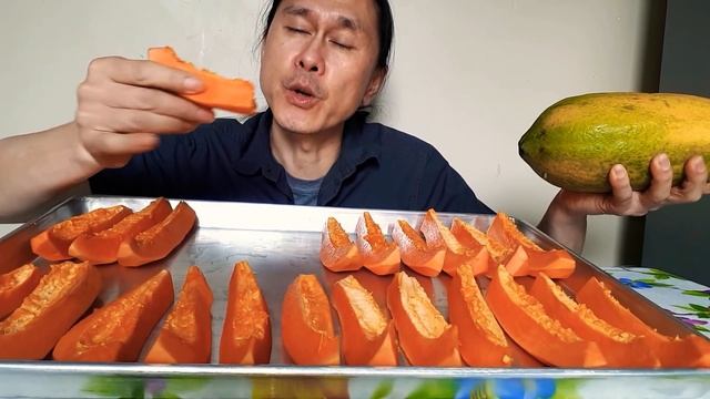 🇨🇦Mukbang Eating PAPAYA ||ĂN ĐU ĐỦ ĐỎ NGỌT