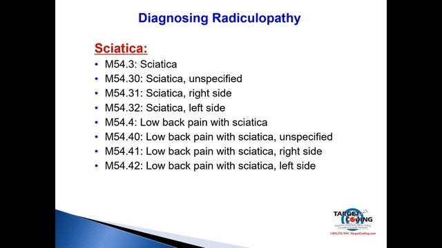 Target Coding Diagnosing Radiculopathy   Part 2