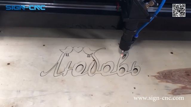 SIGN-CNC laser machine engraving and cutting on plywood, wood laser machine