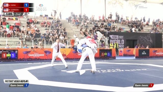 112 W+67kg R-32 VIANA Alena USA 🔵 vs 🔴 GORMAN-SHORE Madelynn USA I Rome 2022 World Taekwondo GP