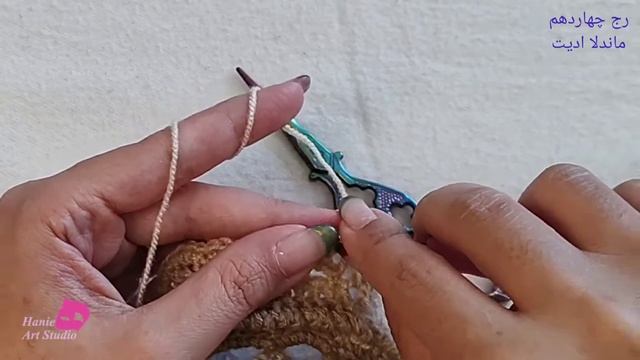 آموزش فرشینه ماندلا قلاب بافی ادیت_رج۱۱ تا ۱۴ Mandala rug crochet training Edit_Row 11 to 14