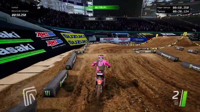 Monster Energy Supercross - crazy time trial SK-XD beating my record (Español)