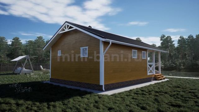 3D презентация проекта Каркасной Бани «ББ-6» | Строительная Компания «Мини-Бани»