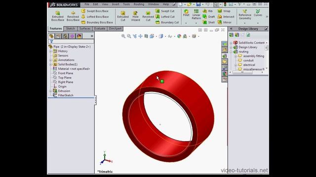 How to create a custom pipe #5  SOLIDWORKS Tutorials (Routing)