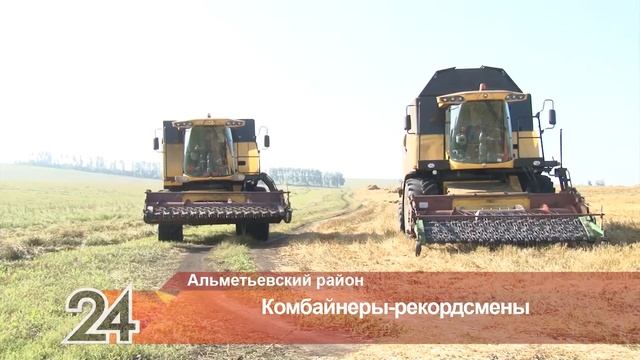 Хлебное время: в Альметьевском районе наградили рекордсменов по уборке зерна