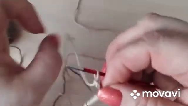 Двойной итальянский набор петель с помощью дополнительной нити
