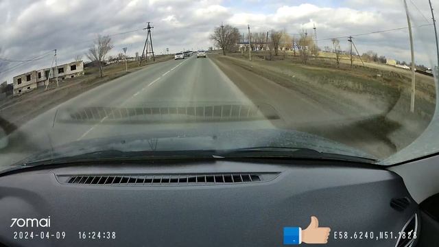 Дорога в паводок из Орска в Новоорск.